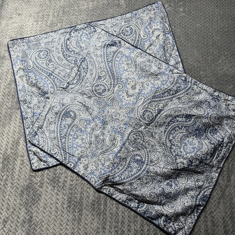 Ralph Lauren Paisley Blue w/Rope Edge Standard‎ Shams Set Of 2 Grandmillennial